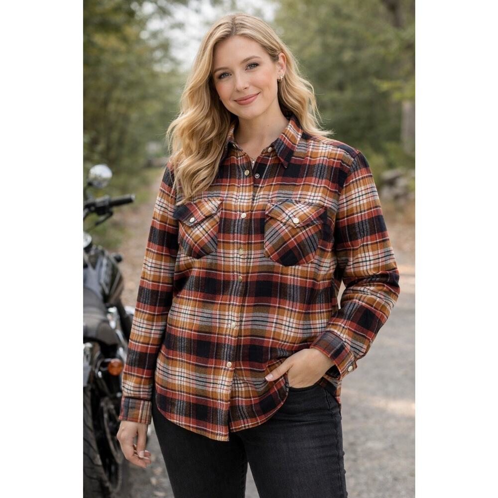 Cortech Boulevard Collective The Missfit Women’s Sz M Motorcycle Flannel Shirt